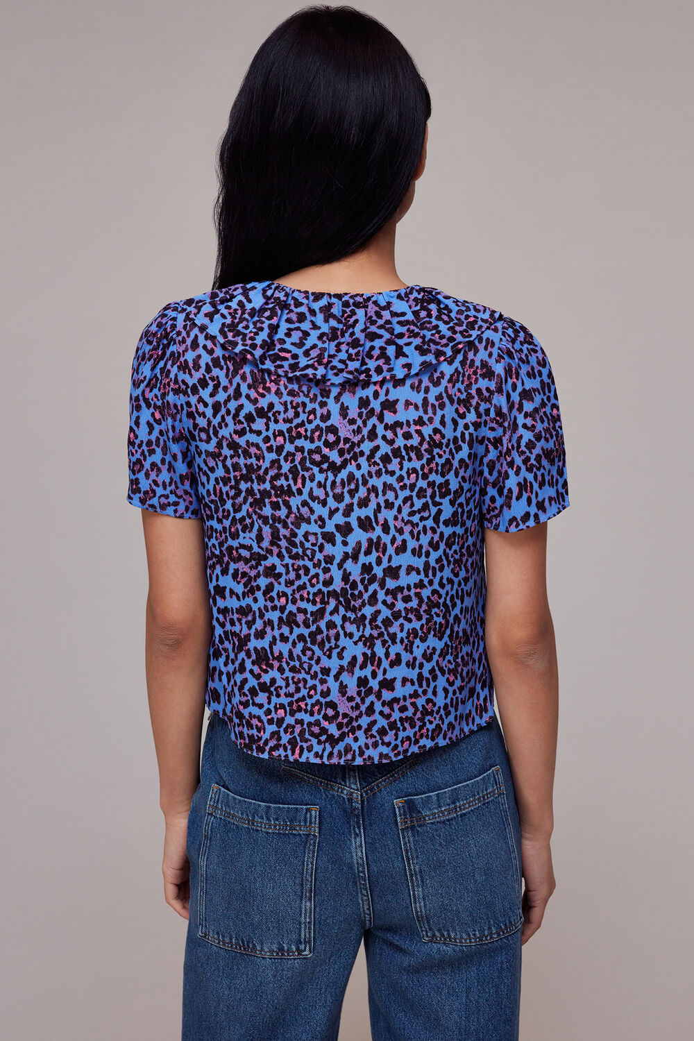 Purple Animal Cheetah Blouse
