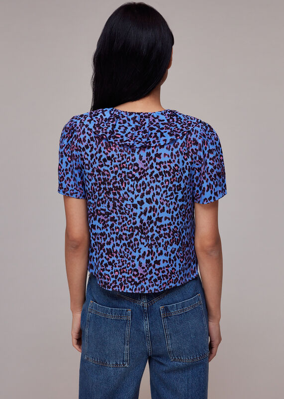 Purple Animal Cheetah Blouse