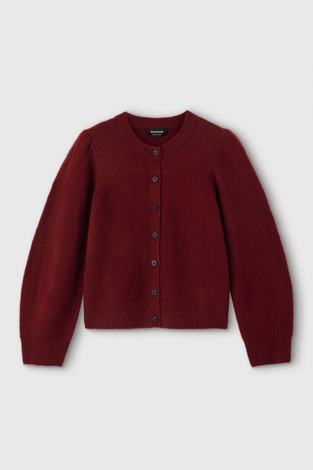 Wool Mix Puff Sleeve Cardigan