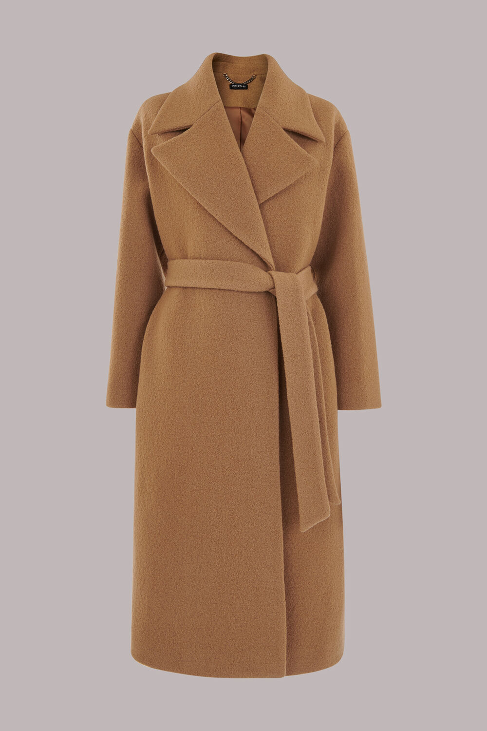 Camel Lorna Wrap Wool Coat