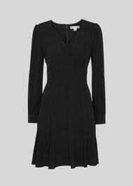 Short Button Through Dress Black