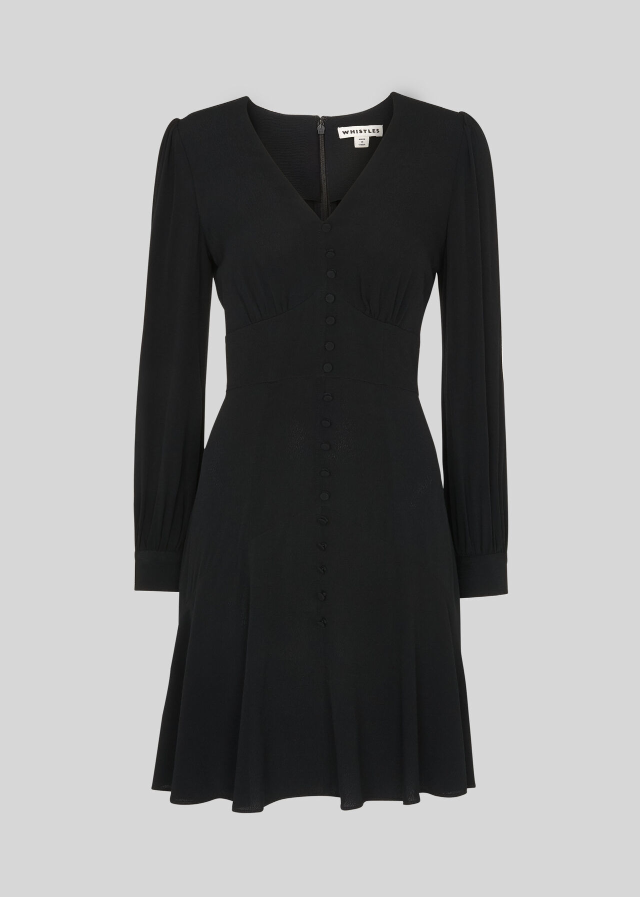 Short Button Through Dress Black