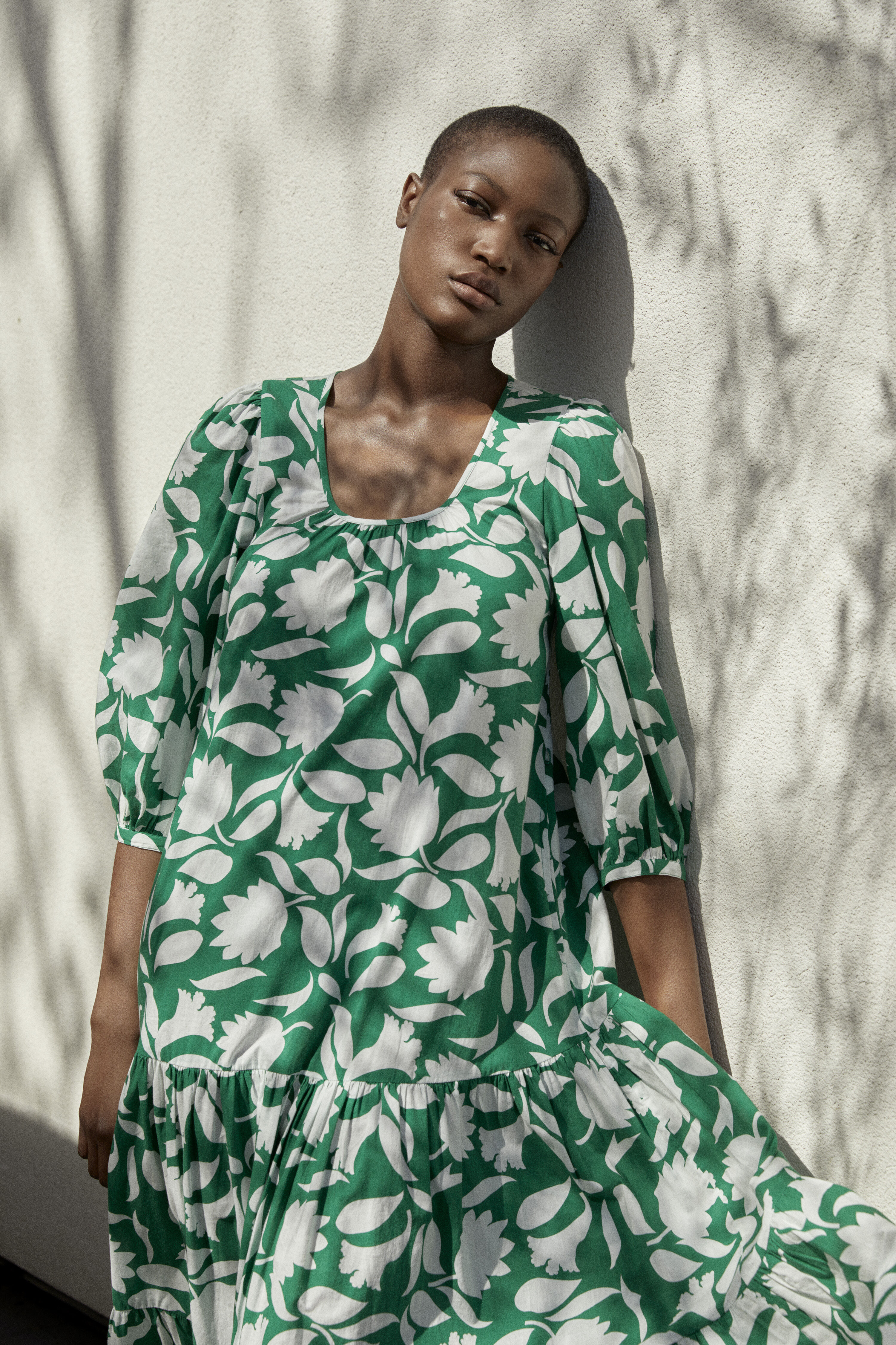 Green trapeze sale dress