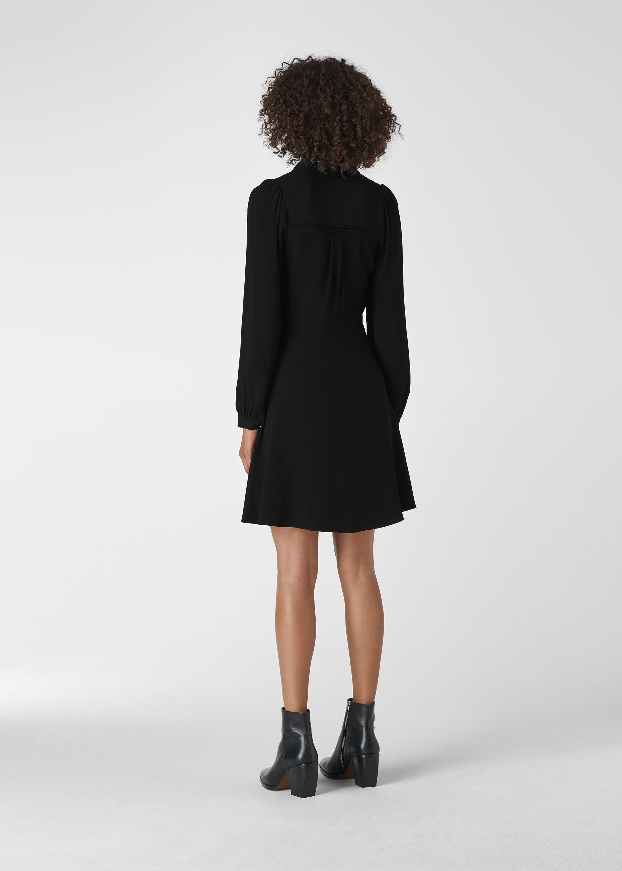 ワンピース artisan Pin Tucked long shirt dress Potter's Shirtdress - Black - Emerson Fry