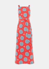 Petite Sunburst Linen Blend Dress