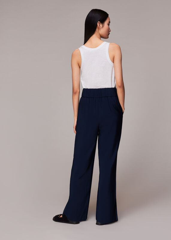 Navy Nicola Full Length Trouser