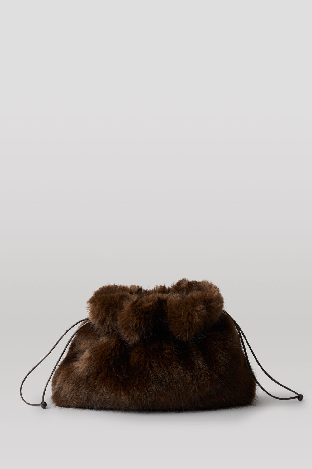 Drawstring Faux Fur Bag
