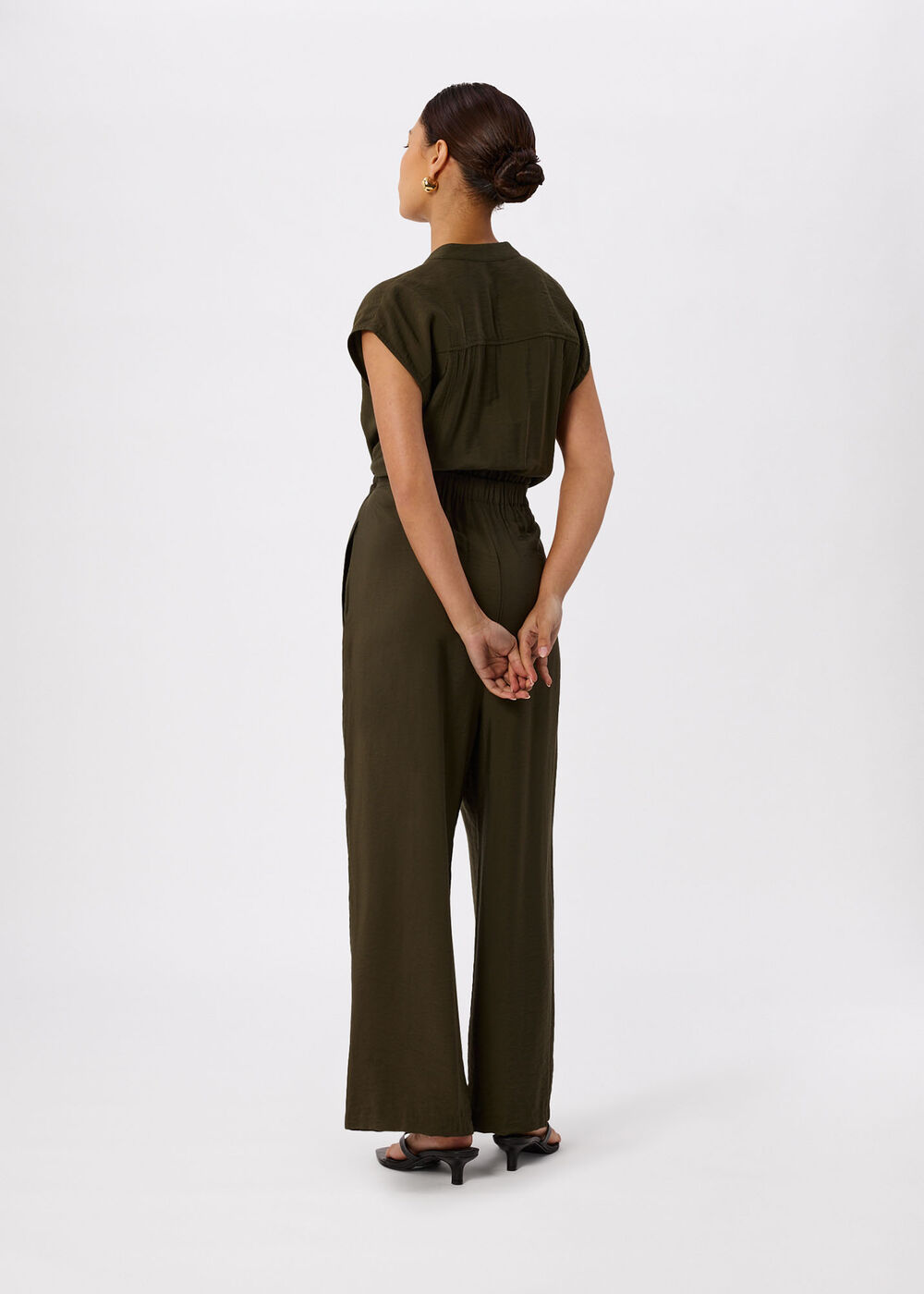 Petite Sleeveless Drawstring Jumpsuit
