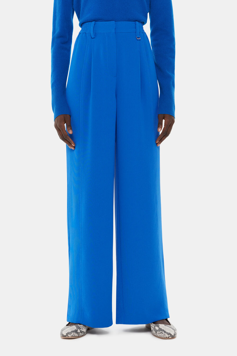 Blue Harper Crepe Wide Leg Pants&nbsp;