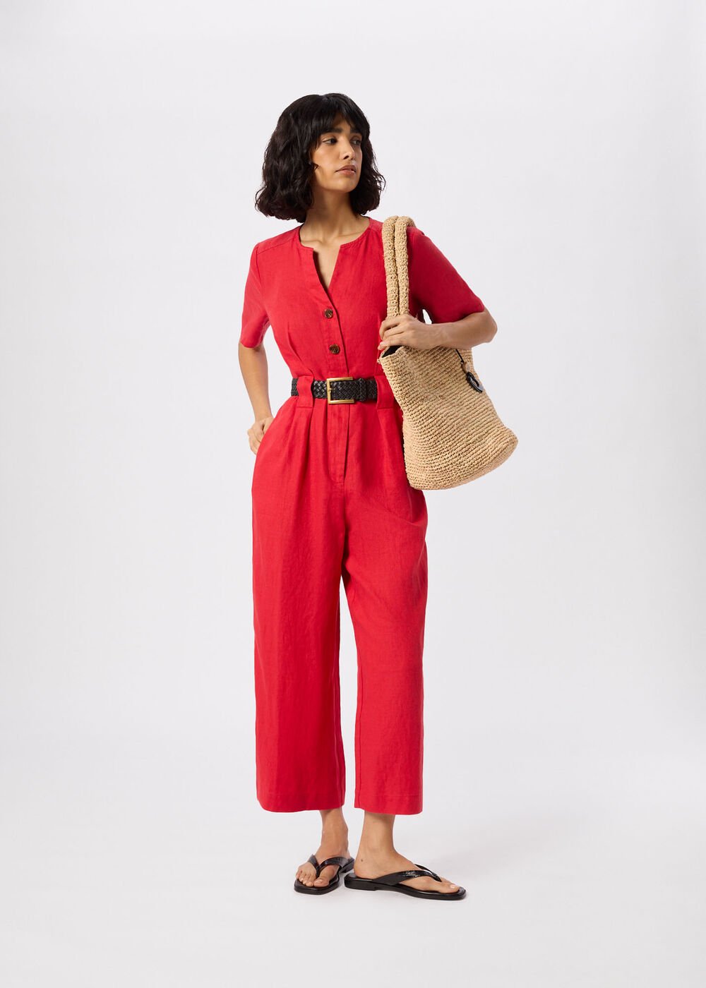 Fiona Linen Button Jumpsuit