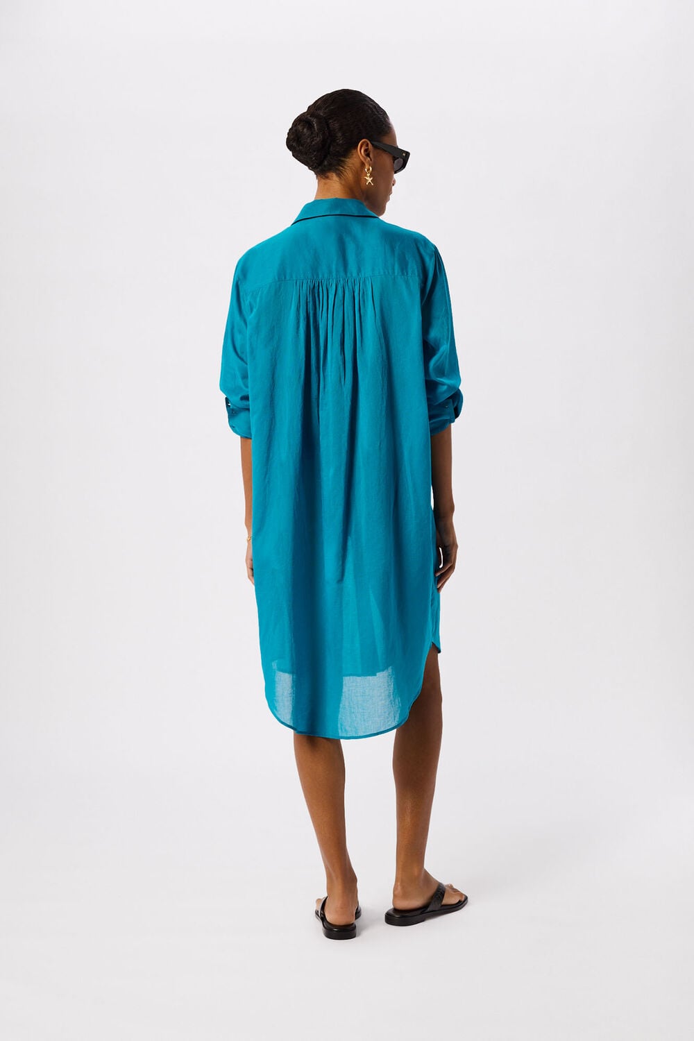 Teal Tie Front Beach Dress