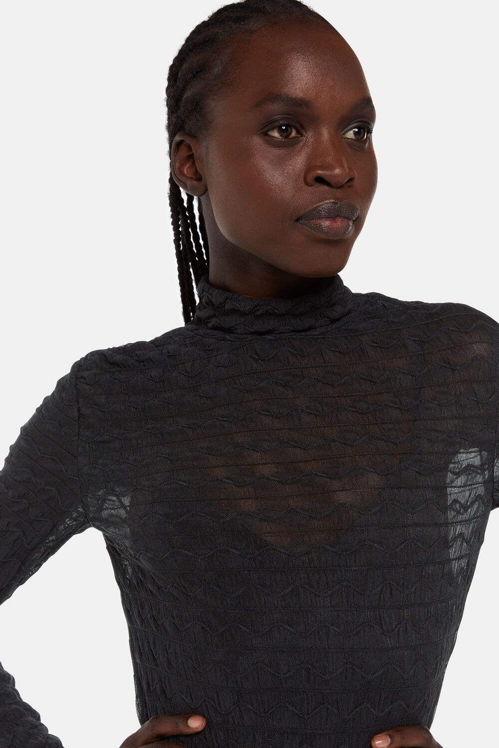 Textured Long Sleeve Dress