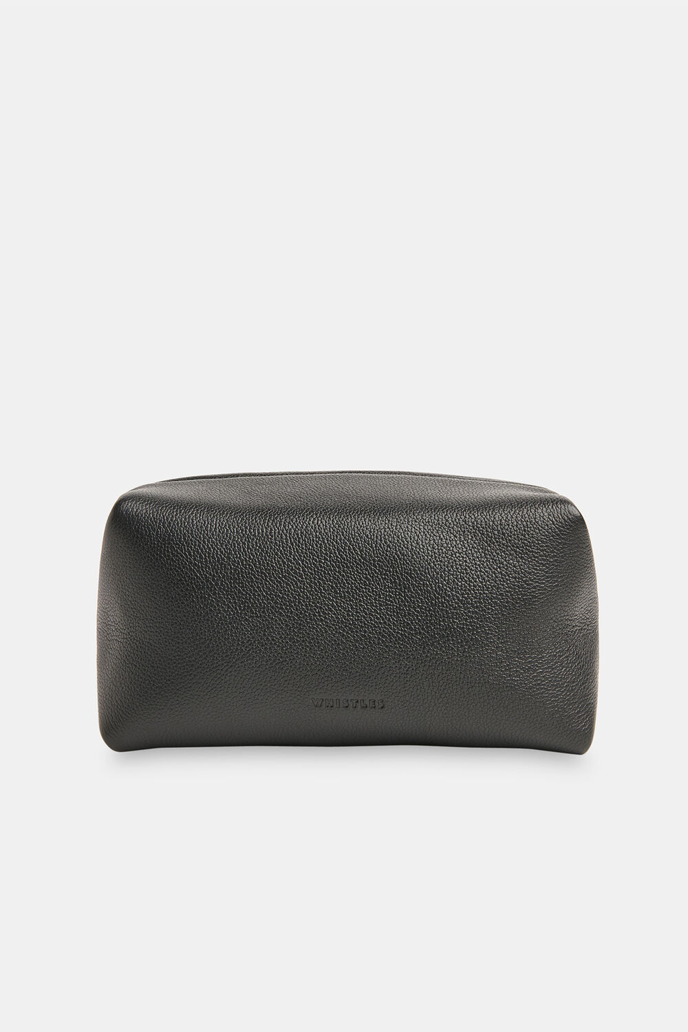 Black Ria Leather Zip Pouch