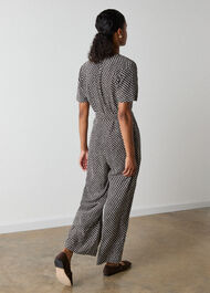 Petite Check Short Sleeve Jumpsuit