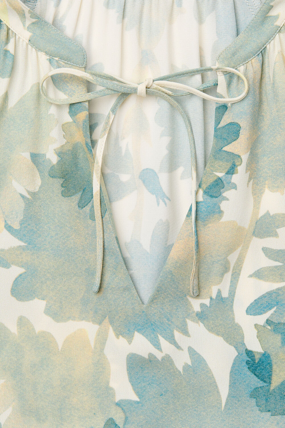Floral Tie Neck Blouse