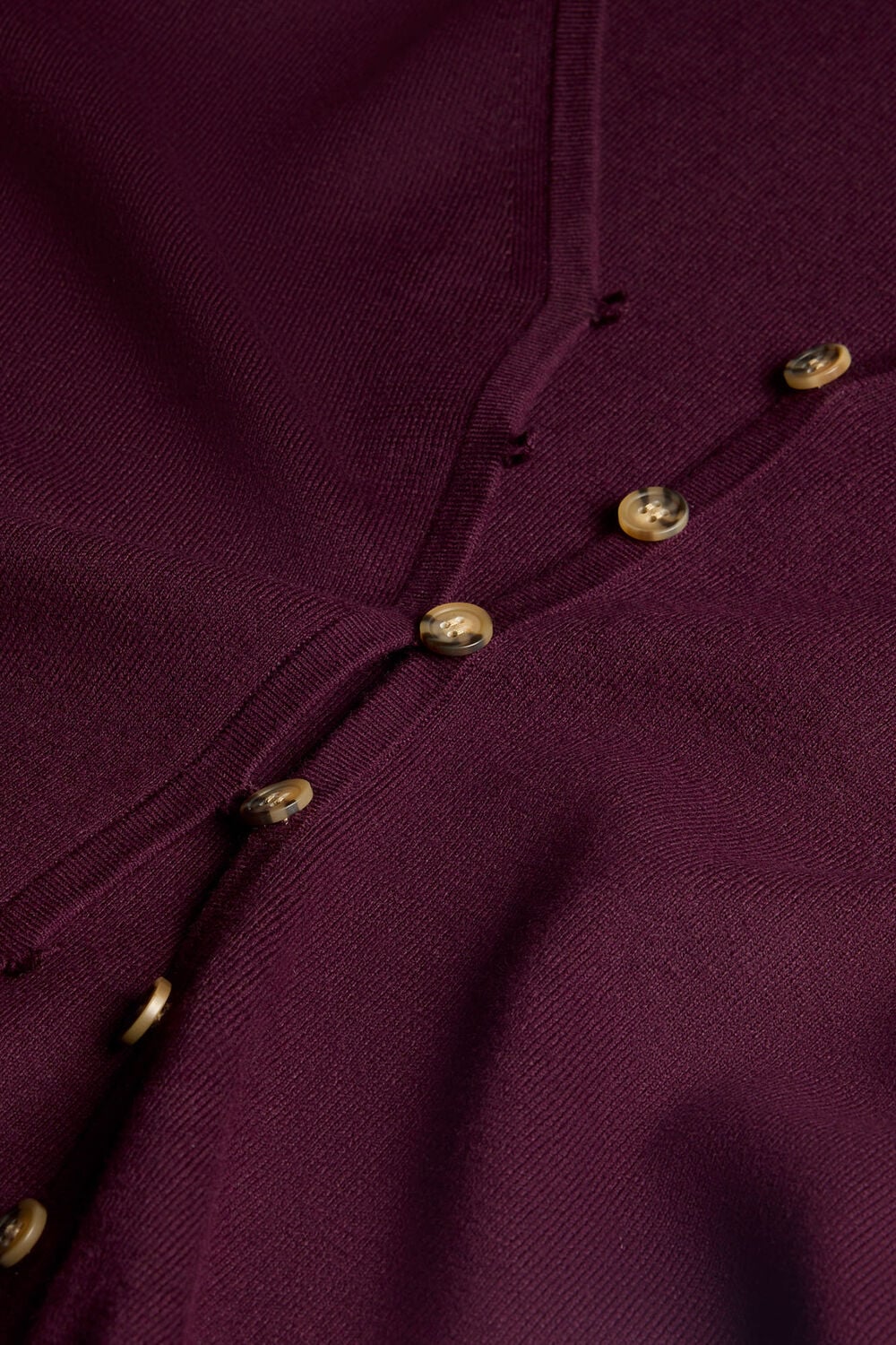 Plum Short Sleeve Button Front Knit