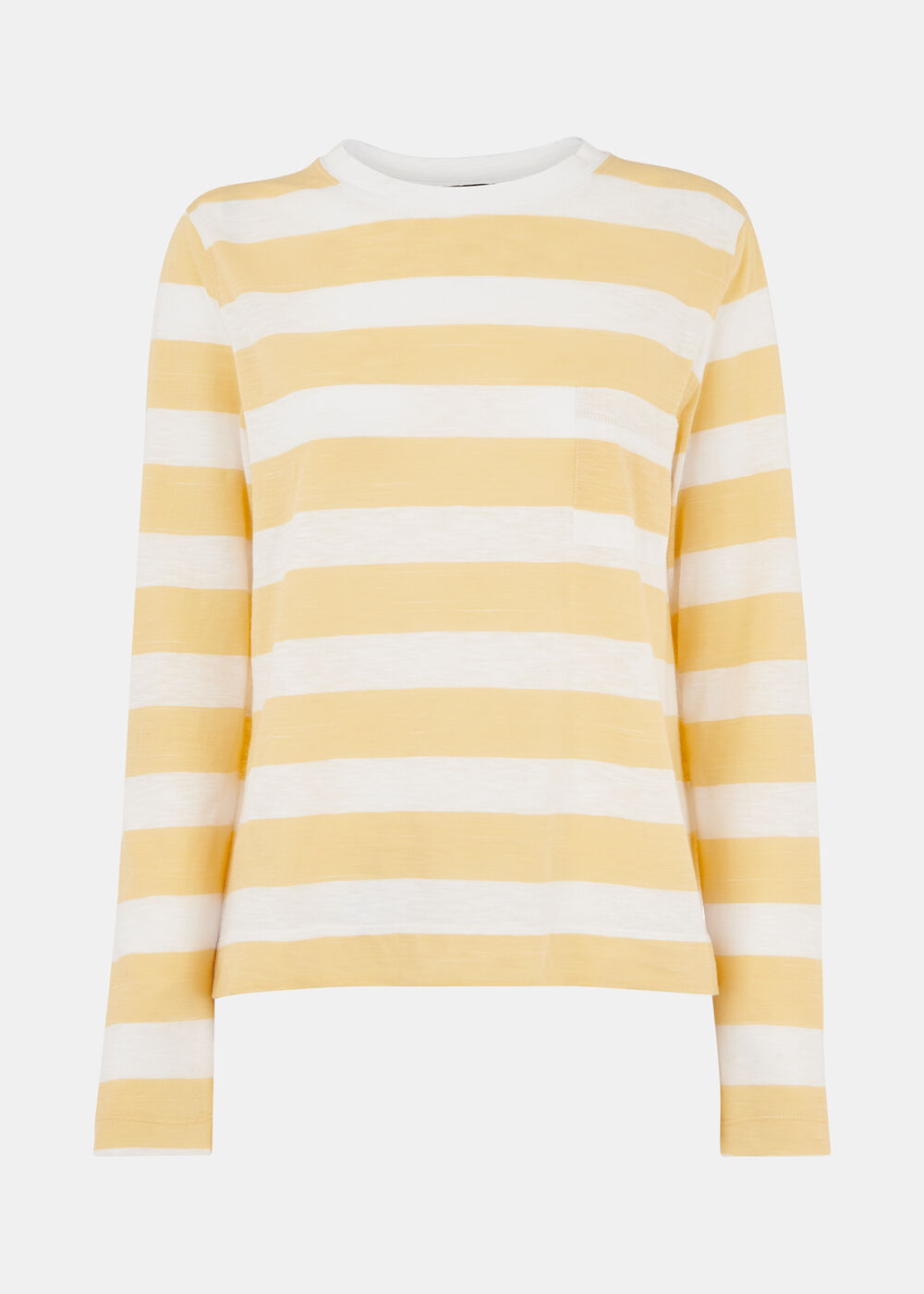Stripe Crew Neck Pocket Top