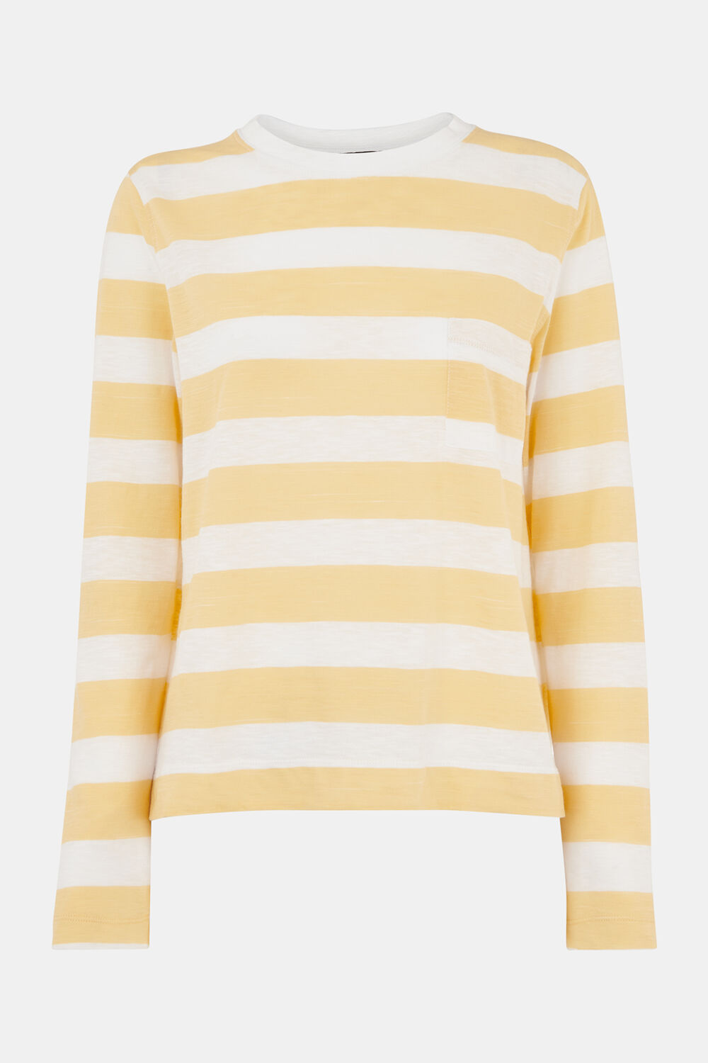 Crew Neck Stripe Pocket Top