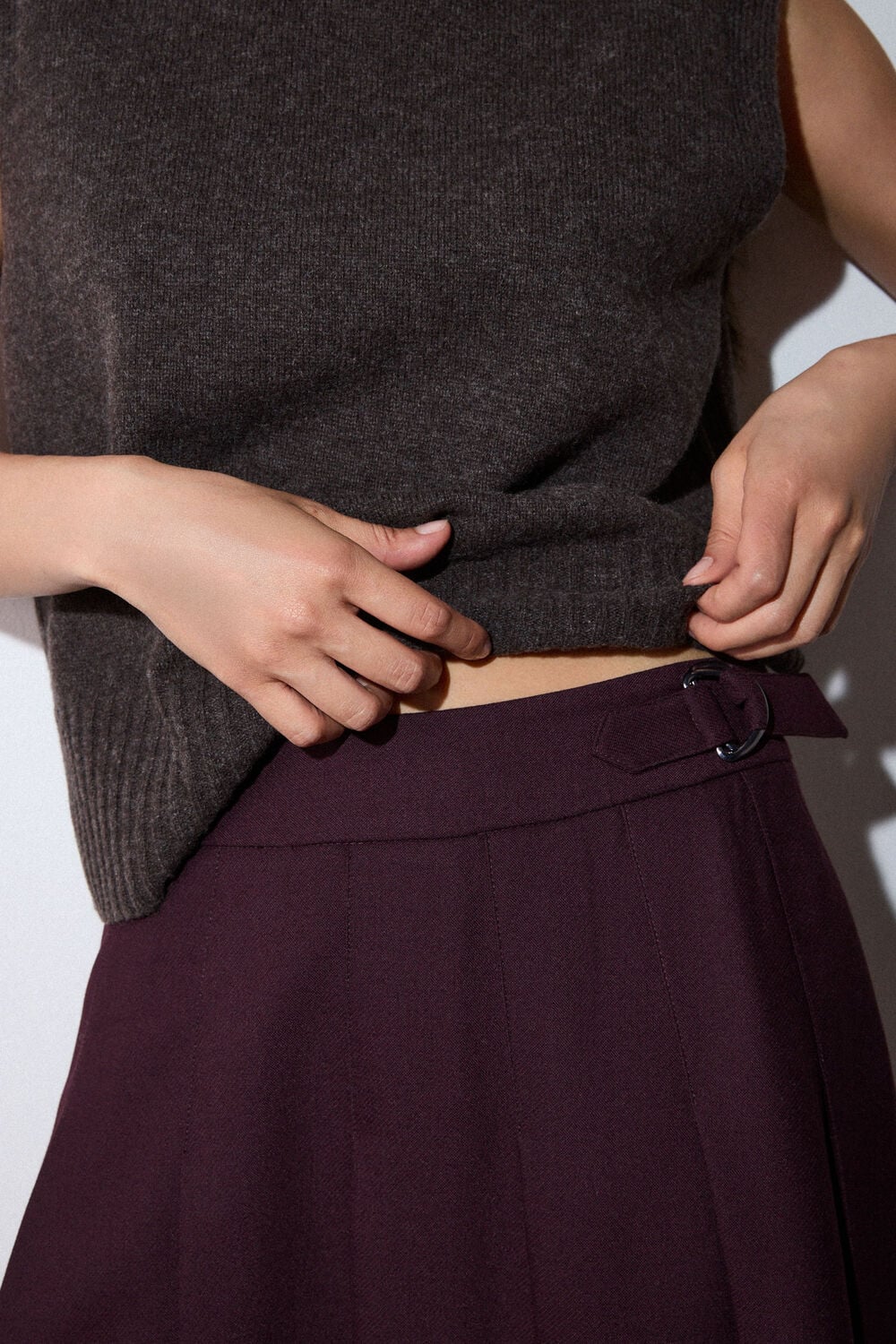 Brown Wool Sleeveless Tank