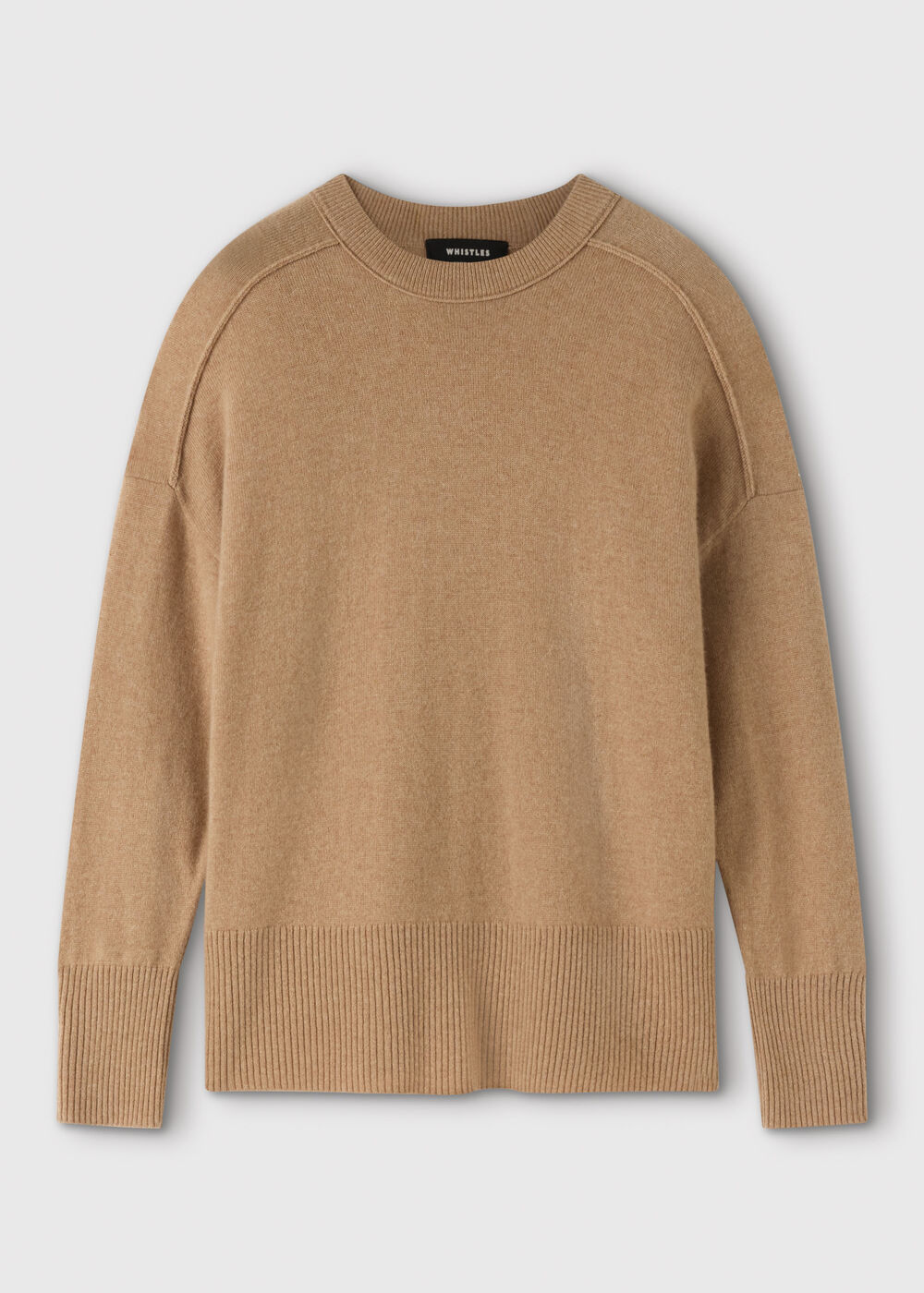 Cashmere Seam Detail Crew Knit