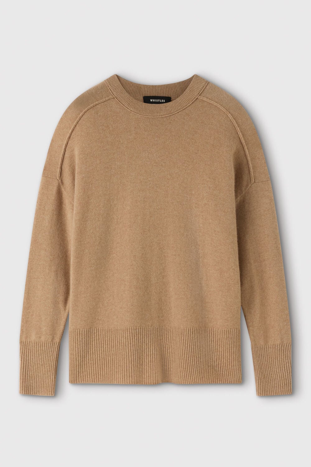 Cashmere Seam Detail Crew Knit