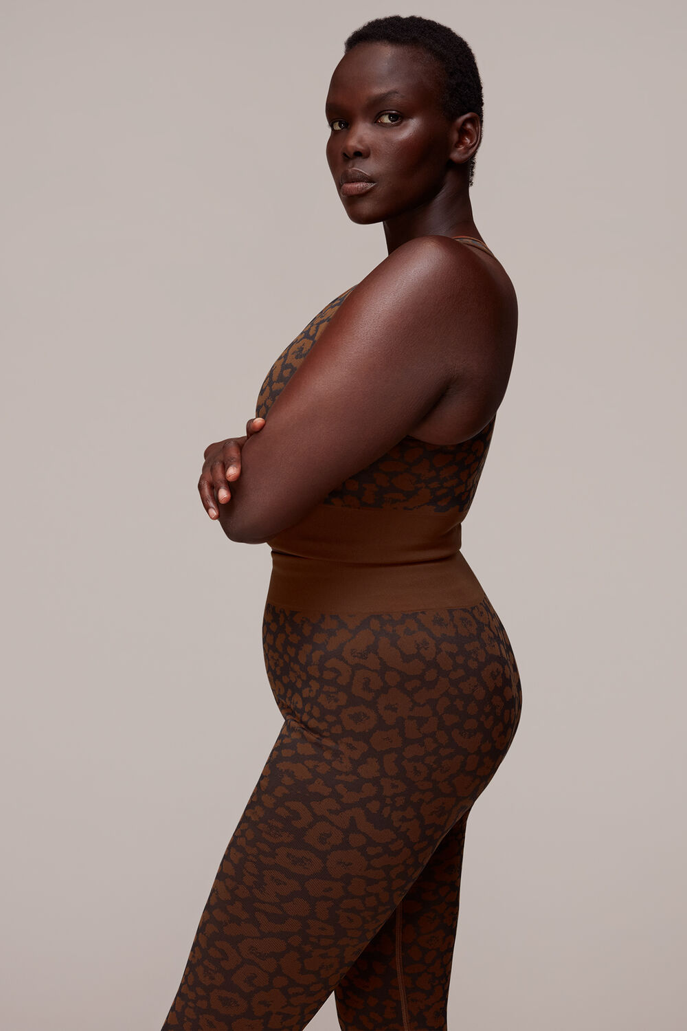 Brown Animal Seamless Sports Legging