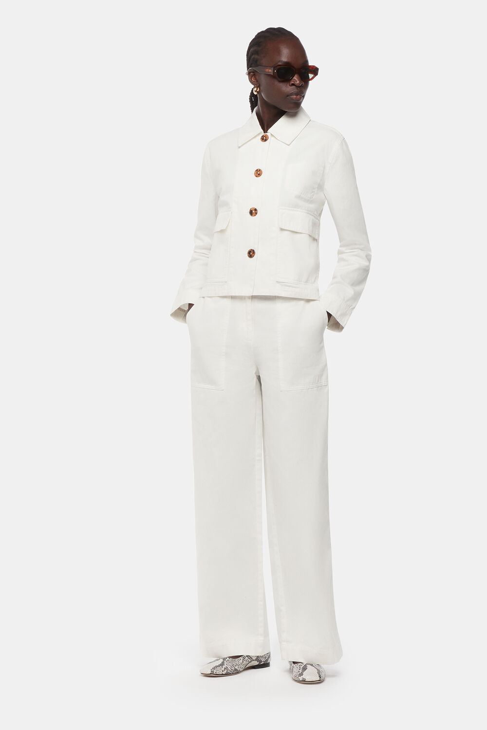 White Ruth Relaxed Leg Trouser