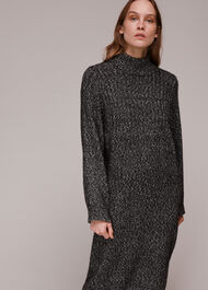 Flecked Knitted Midi Dress