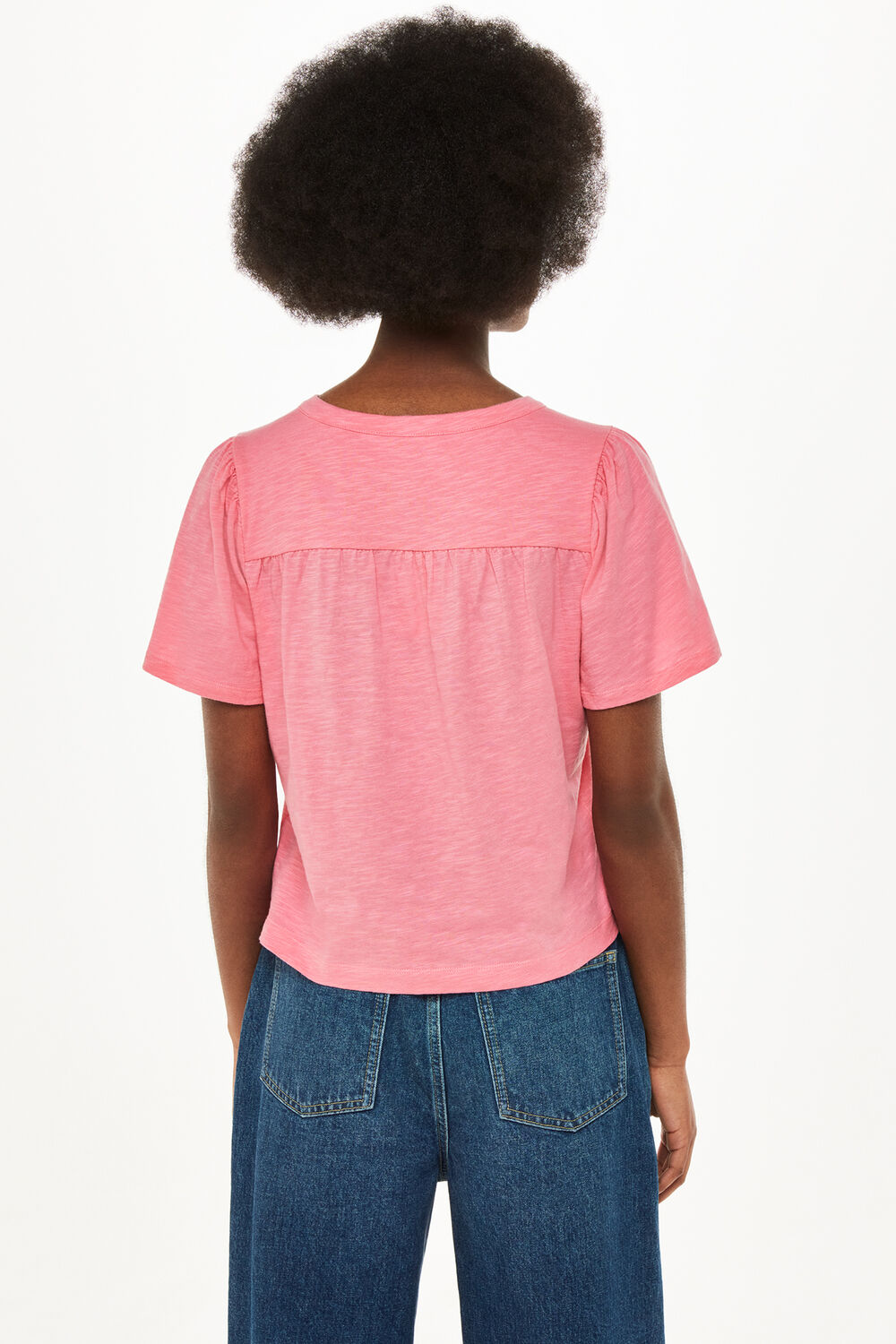 Maeve V-Neck Button Front Tee