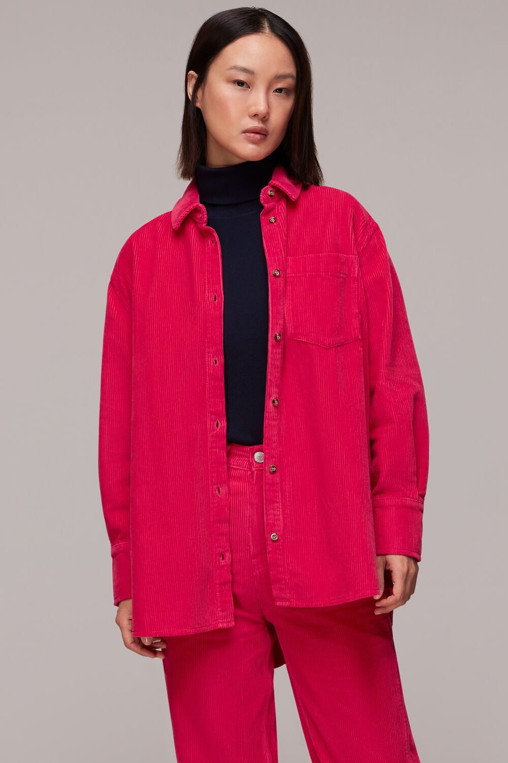Pink Cord High Waist Barrel Jean