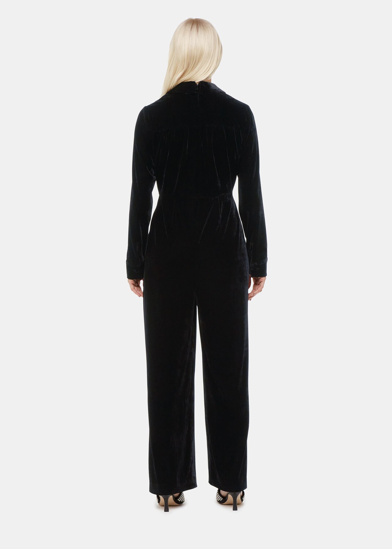 Petite Wrap Velvet Jumpsuit