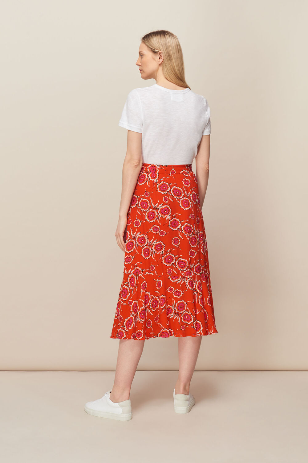 Diagonal Floral Skirt Multicolour