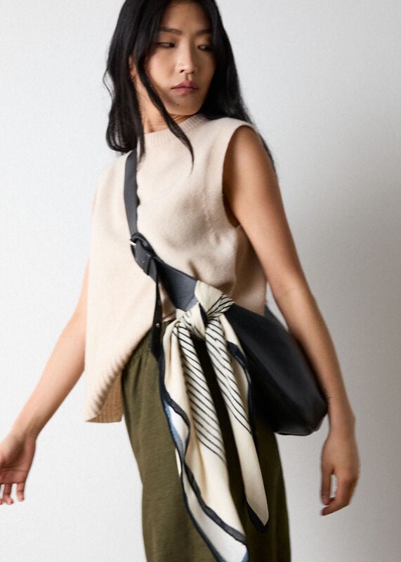 Ivory Wool Sleeveless Sweater Vest