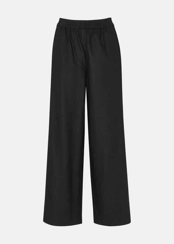 Black Lindsey Linen Blend Pants 