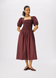 Cotton Ruched Bodice Dress