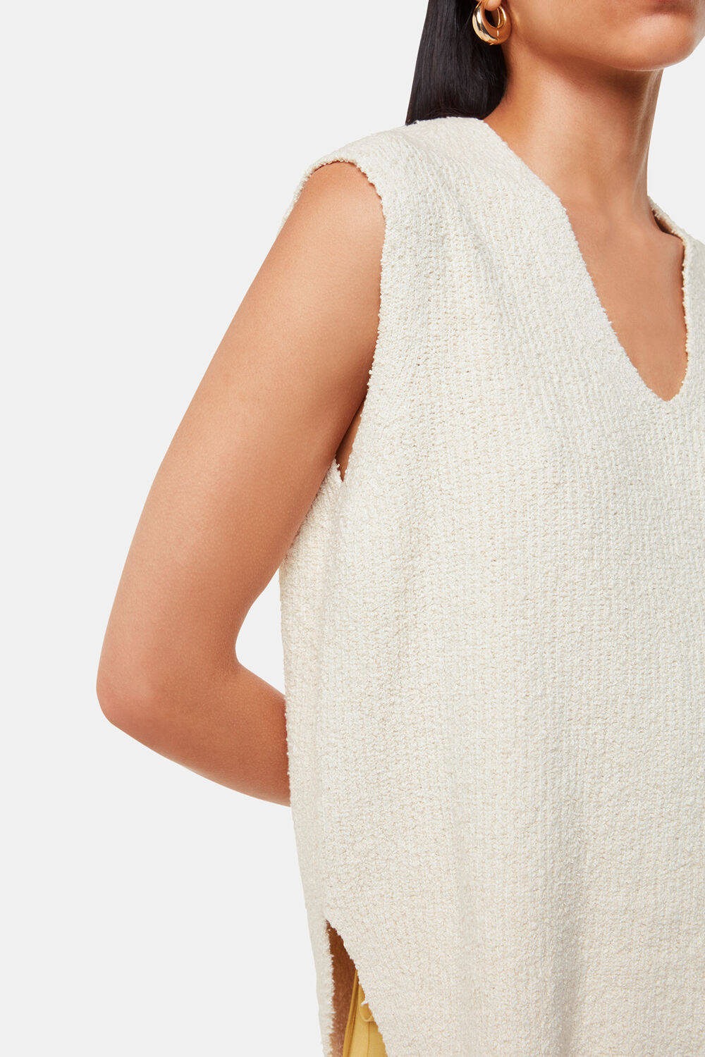 Cotton Textured V Neck Tank