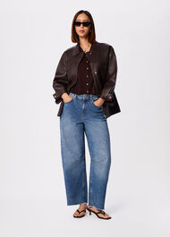 Authentic Raw Hem Barrel Jean