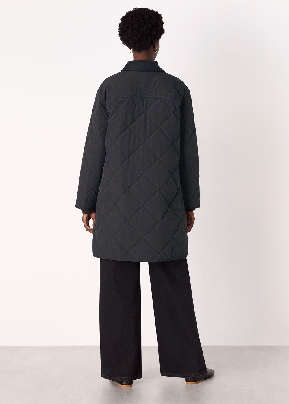 Quilted Cord Collar Coat