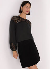 Lace Detail Satin Blouse
