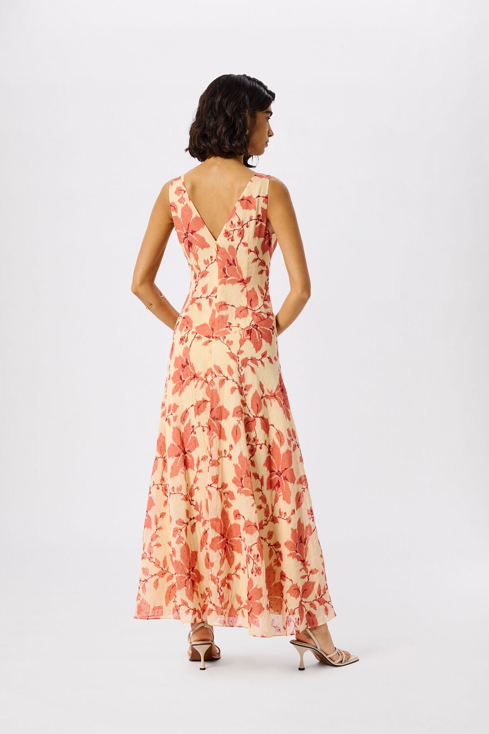 Yellow Floral Lily Dobby Maxi Dress