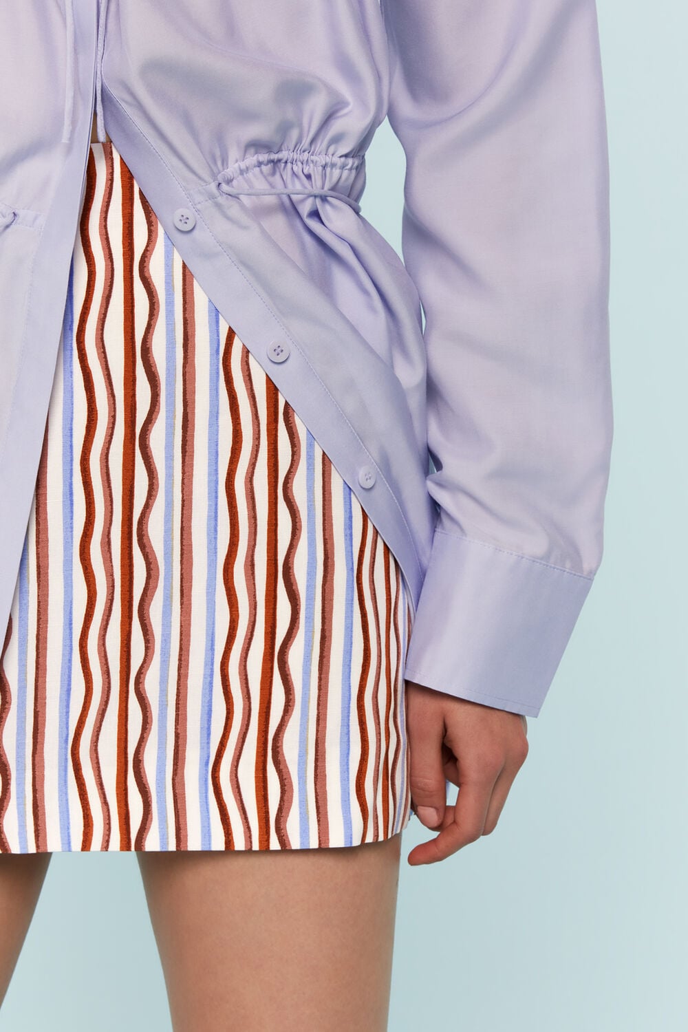 Multicolour Wiggle Stripe Mini Skirt