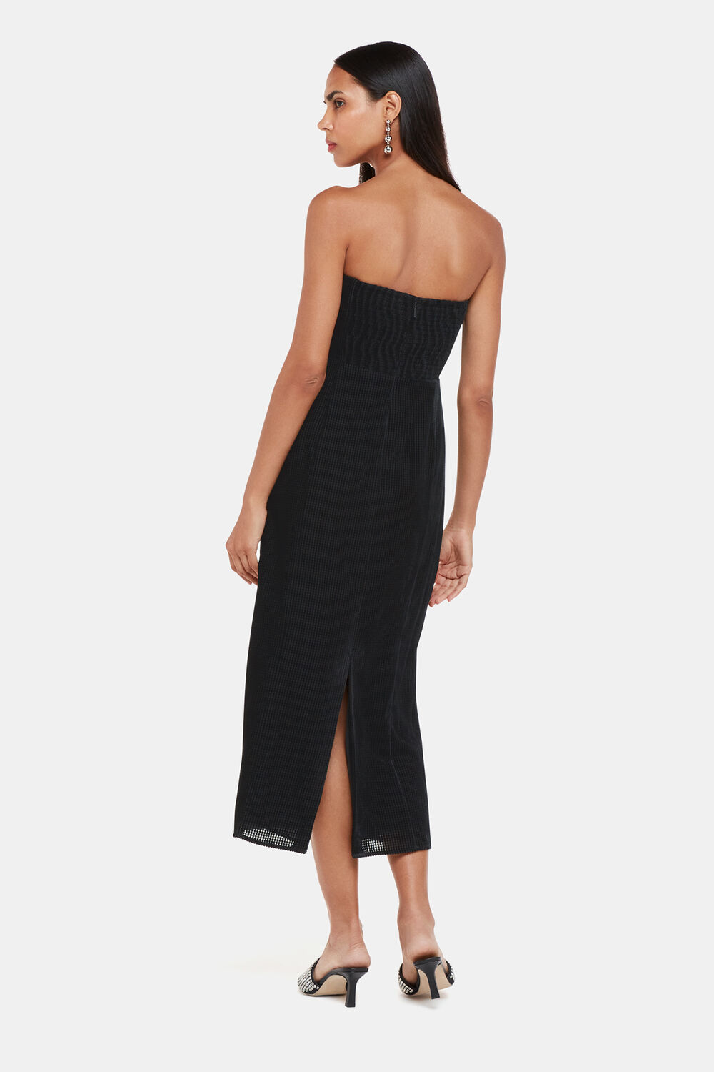 Bandeau Burnout Velvet Dress