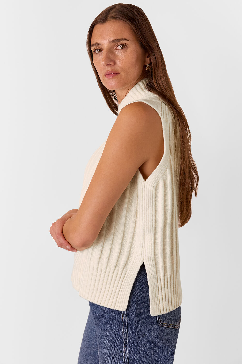 V Neck Cable Detail Tank