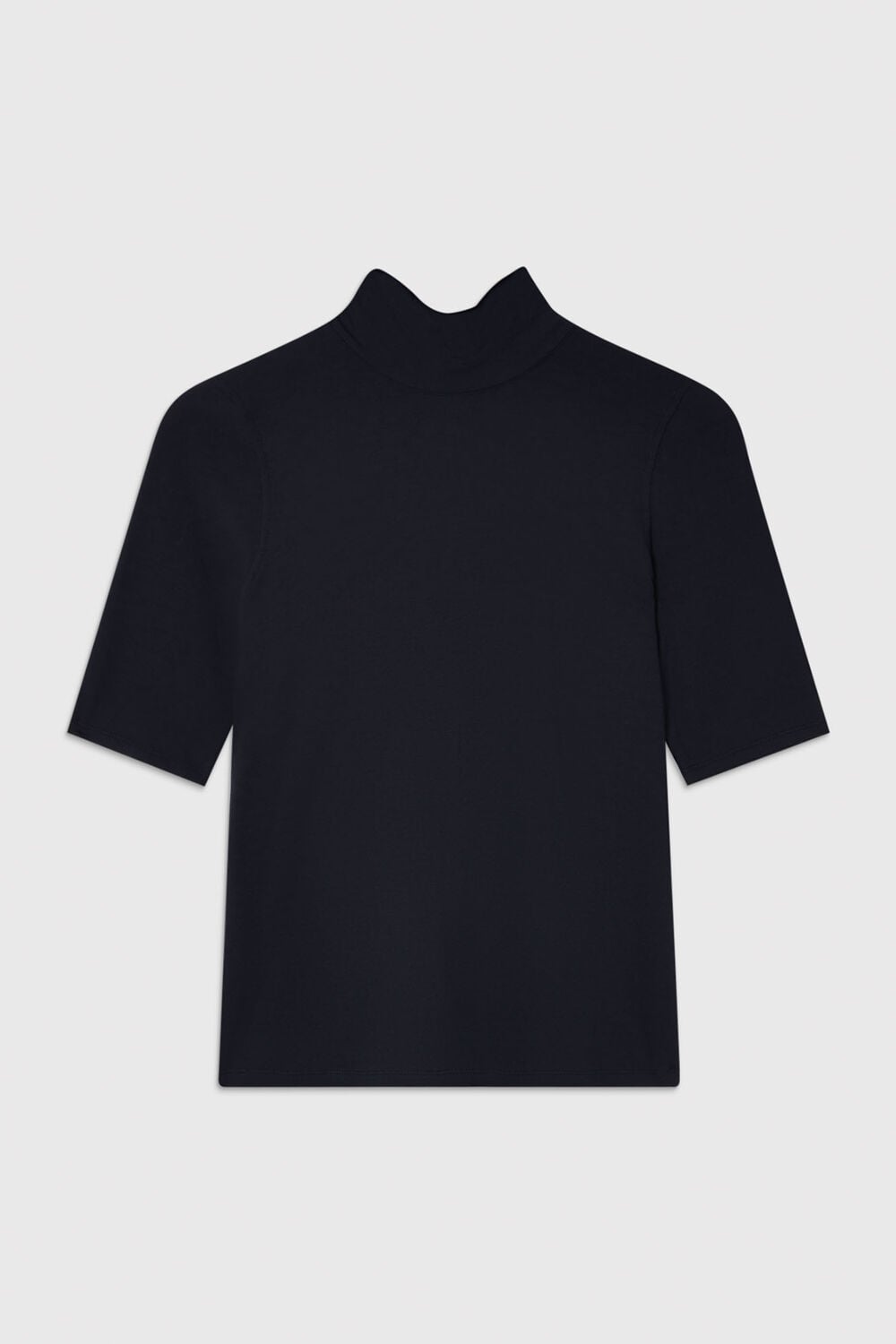 Navy Tie Neck Detail Top