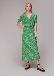 Leopard Petals Bias Cut Skirt