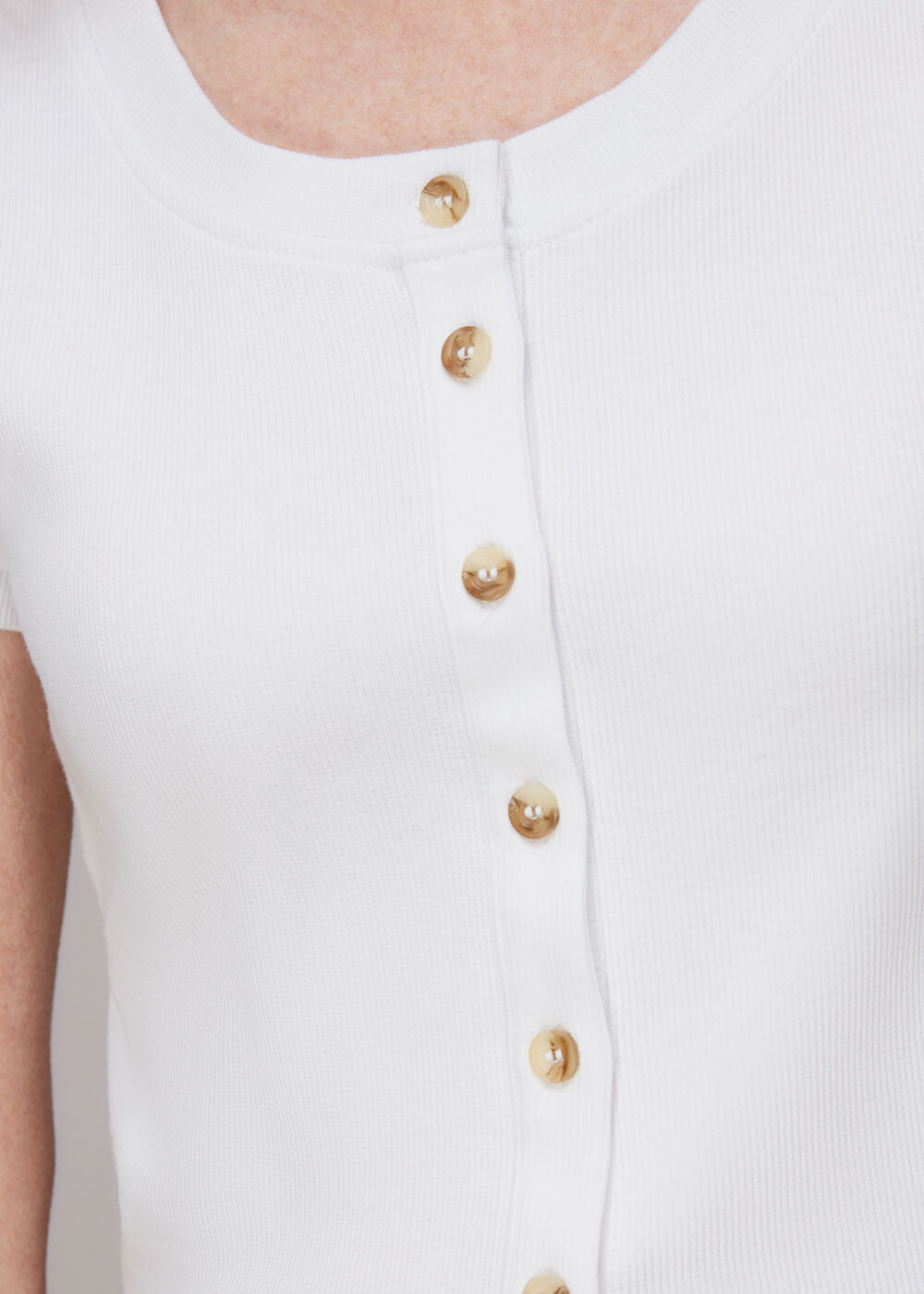 Bella Ribbed Button Up Tee