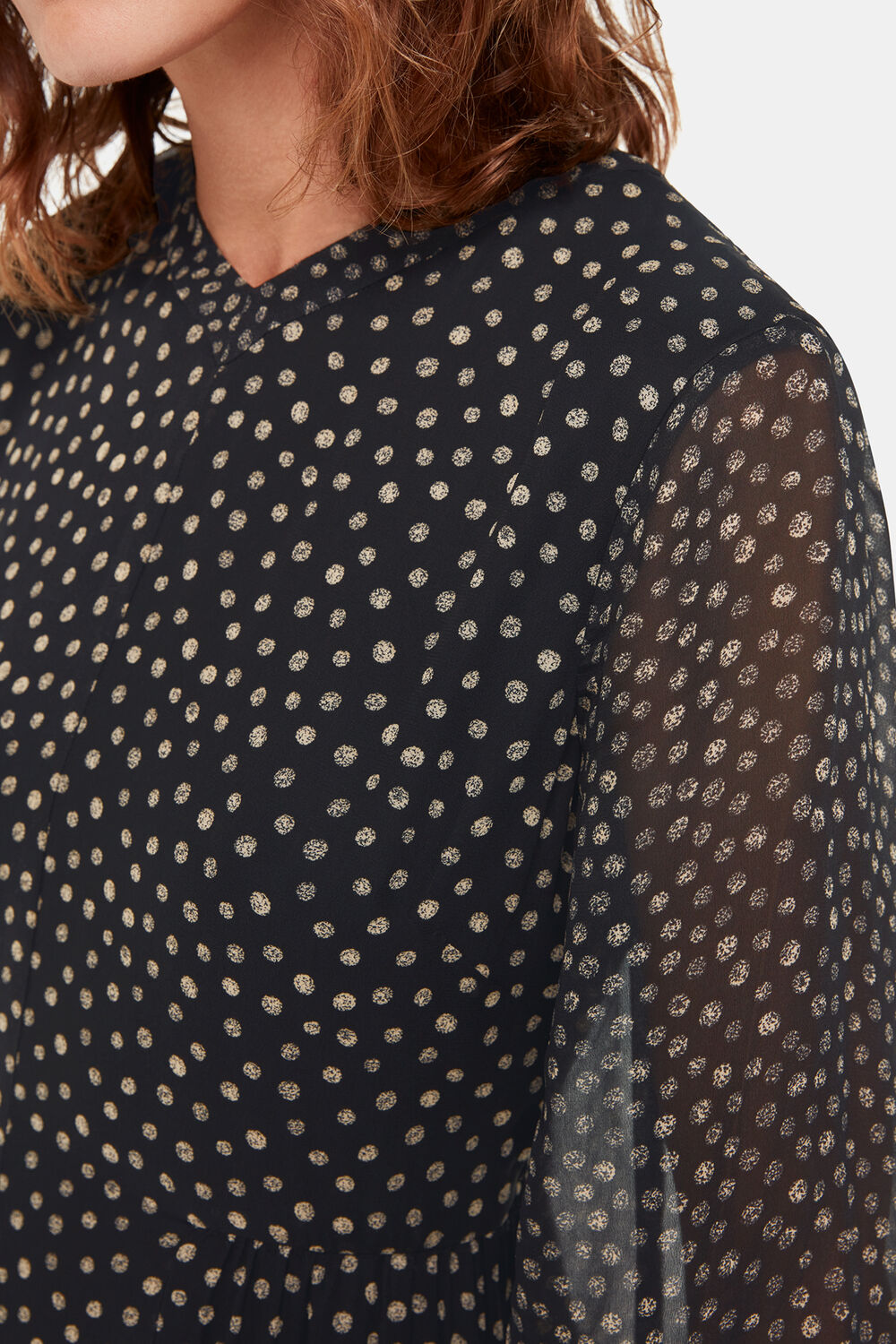 Black Speckled Polka Dot Dress