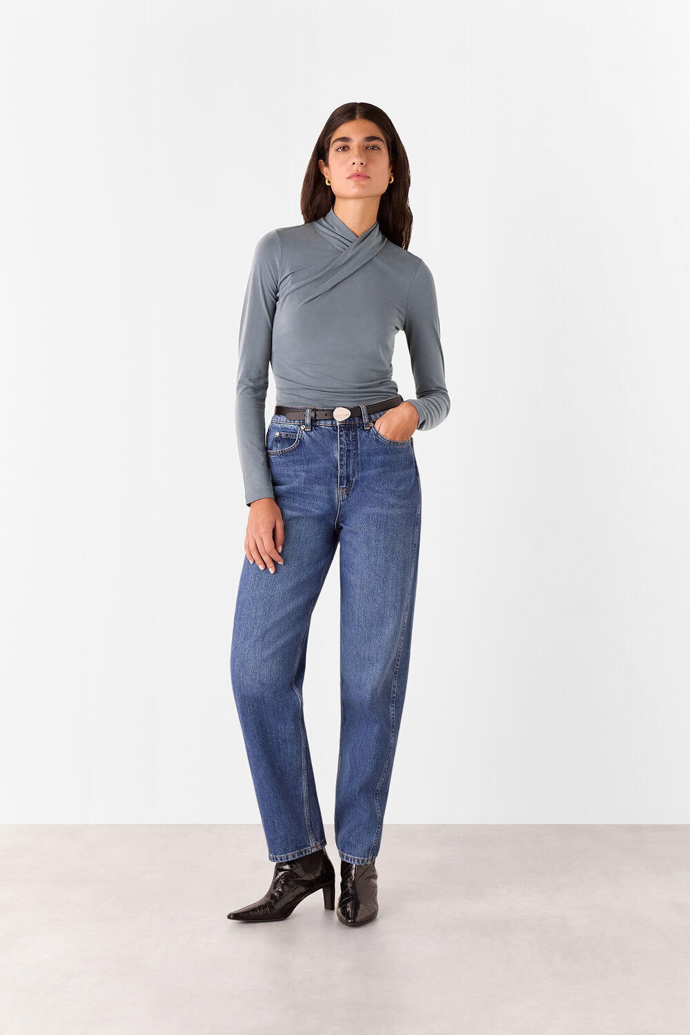 Twist Neck Jersey Top