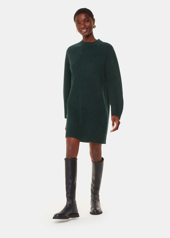 Forest Green Ava Round Neck Sweater Dress