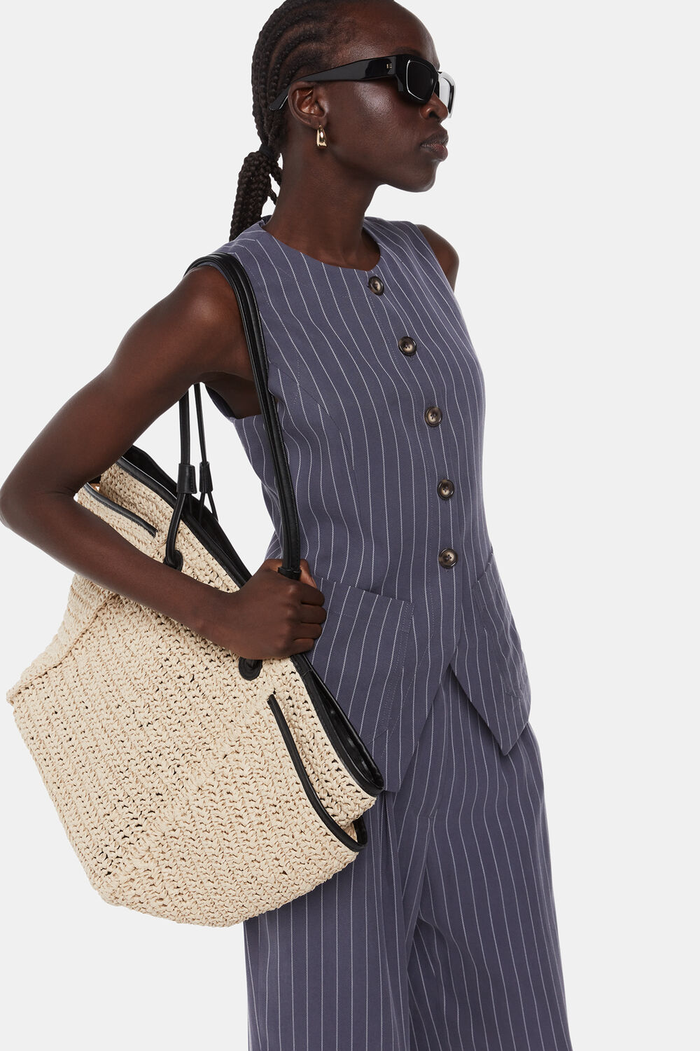 Navy Lottie Pinstripe Waistcoat